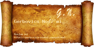 Gerbovics Noémi névjegykártya